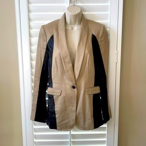 Rag & Bone Leather and Khaki Blazer Jacket